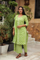 Green Discharge Butti Print Cotton Suit Set