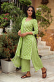 Green Discharge Butti Print Cotton Suit Set
