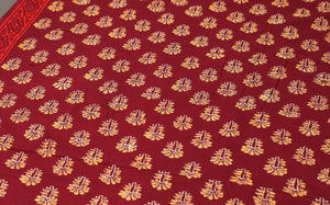 Maroon & Yellow Bock Butti Print Cotton Salwar Suit Material