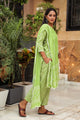 Green Discharge Butti Print Cotton Suit Set
