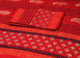 Orange & Blue Block Butti Print Cotton Unstitched Dress Material