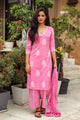 Pink Discharge Butta Print Cotton Suit Set