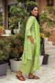 Green Discharge Butti Print Cotton Suit Set