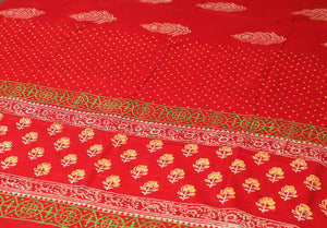 Red Block Butti Printed Cotton Salwar Suit Material