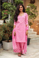 Pink Discharge Butti Print Cotton Suit Set