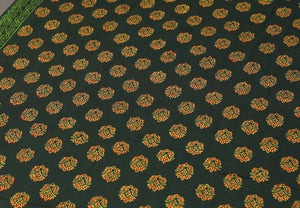 Dark Green Block Butti Printed Cotton Unstitched Salwar Suit
