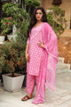 Pink Discharge Butti Print Cotton Suit Set