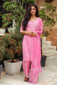 Pink Discharge Butti Print Cotton Suit Set