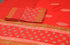 Orange & Blue Block Butti Printed Cotton Unstitched Salwar Suit Set