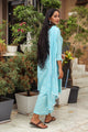 Sky Blue Discharge Butti Print Cotton Suit Set