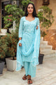 Sky Blue Discharge Butti Print Cotton Suit Set