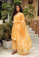 Mustard Discharge Butta Print Cotton Suit Set
