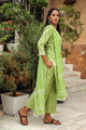 Green Discharge Tree Butti Print Cotton Suit Set