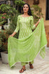Green Discharge Tree Butti Print Cotton Suit Set