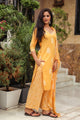 Yellow Discharge Butta Print Cotton Suit Set