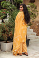 Yellow Discharge Butta Print Cotton Suit Set