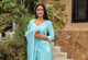 Sky Blue Discharge Butta Print Cotton Suit Set
