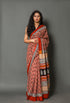 Ivory Jaal Block Print Cotton Saree with Blouse Piece