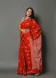 Ivory Red Dragon Fly Cotton Saree with Blouse Piece