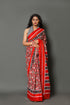 Red Patola Print Cotton Saree with Blouse Piece
