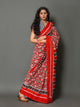 Red Patola Print Cotton Saree with Blouse Piece
