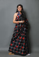 Black Print Mul Cotton Saree with Blouse Piece