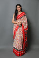 Beige Patola Print Mul Cotton Saree with Blouse Piece
