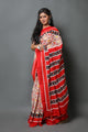 Beige Patola Print Mul Cotton Saree with Blouse Piece