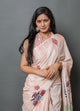 Ivory Hand Block Butta Print Mul Cotton Saree with Blouse Piece