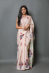 Ivory Hand Block Butta Print Mul Cotton Saree with Blouse Piece