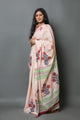 Ivory Hand Block Butta Print Mul Cotton Saree with Blouse Piece