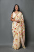 Cream Hand Block Butta Print Mul Cotton Saree with Blouse Piece