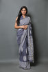 Lead Block Butta Print Linen Saree with Blouse Piece