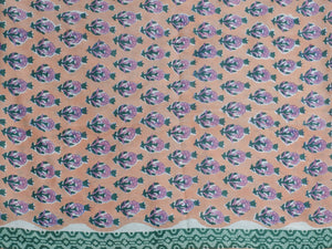 Peach Block Butti Print Cotton Salwar Suit Material