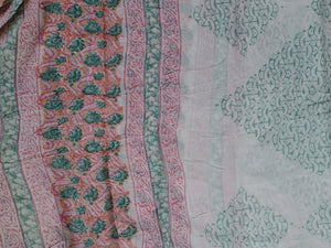 Coral Jaal Block Print Cotton Salwar Suit Set Material