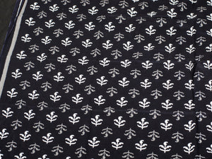 Black Discharge Block Butti Print Cotton Salwar Kurta Set Material