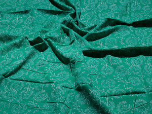 Rama Green Tulip Block Butta Chanderi Salwar Suit Material