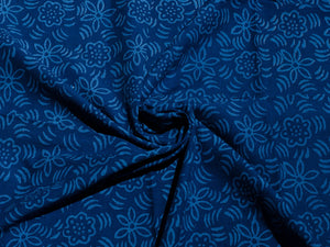 Blue Pasely Block Print Cotton Salwar Kurta Set Material