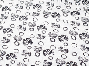 Black & White Tree Block Butti Print Cotton Unstitched Dress Material
