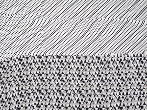 Black Triangle Block Print Cotton Unstitched Dress Material