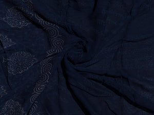Blue Napthol Peacock Block Print Cotton Salwar Kurta Material