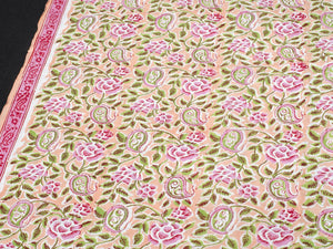 Coral Pasely Jaal Block Print Cotton Salwar Suit Set Material