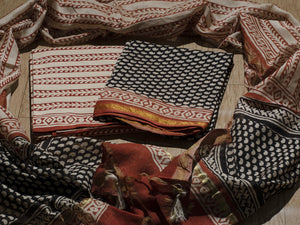 Black Pasely Butti Print Chanderi suit Material