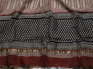 Black Pasely Butti Print Chanderi suit Material