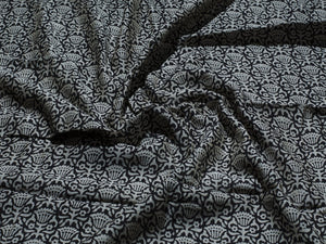 Black jaal block print Chanderi suit material