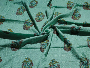 Rama Chikan Work Block Print Cotton Salwar  Suit Material
