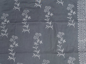 Grey Block Butta Print Cotton Salwar Suit Set Material