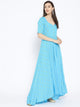 Turquoise Golden Butti Print Dress