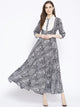 Black Batik Print Collar Dress