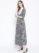 Black Batik Print Collar Dress